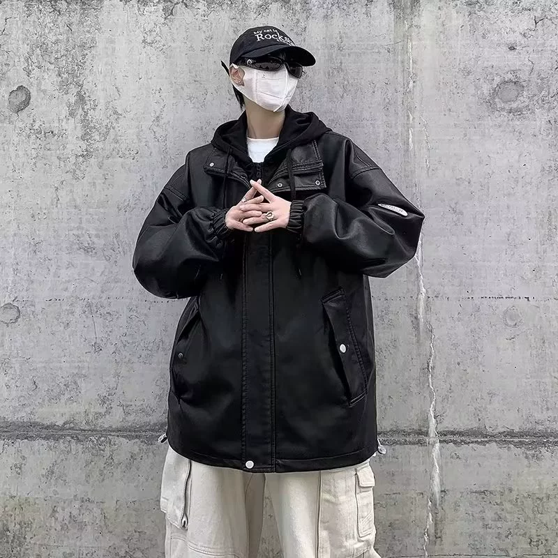 Демисезонный комплект с капюшоном, куртка для отдыха, oversize