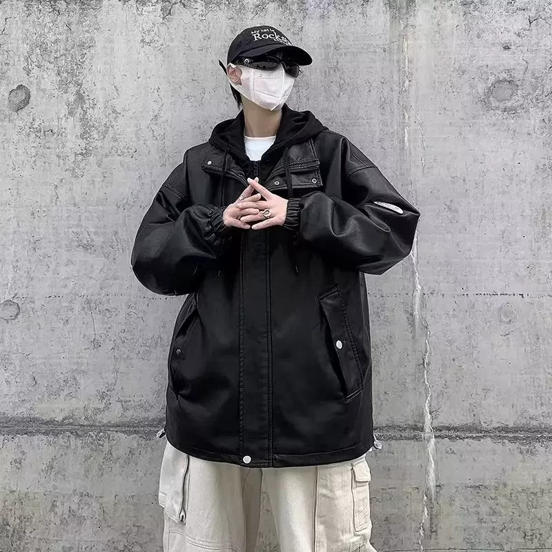 Демисезонный комплект с капюшоном, куртка для отдыха, oversize