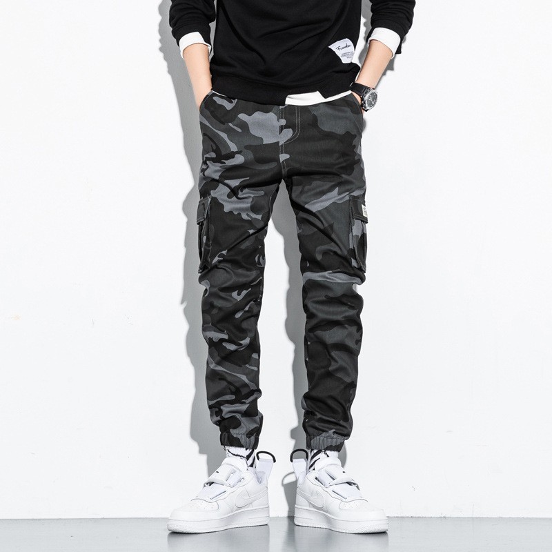 Pantalones de herramientas de camuflaje transfronterizo, pantalones casuales de primavera y otoño para hombres, pantalones cortos coreanos, pantalones de algodón con pies pequeños, comercio exterior al por mayor de moda