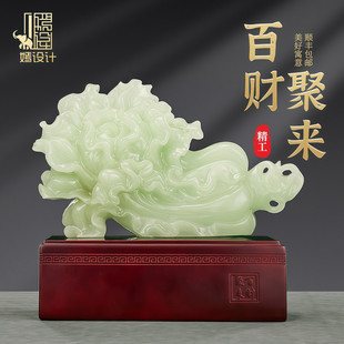 Chinese-Style Jade Cabbage Ornament for Living Room, Wine Cabinet, Entrance, Wealth-Attracting Decoration for Store Opening and Housewarming