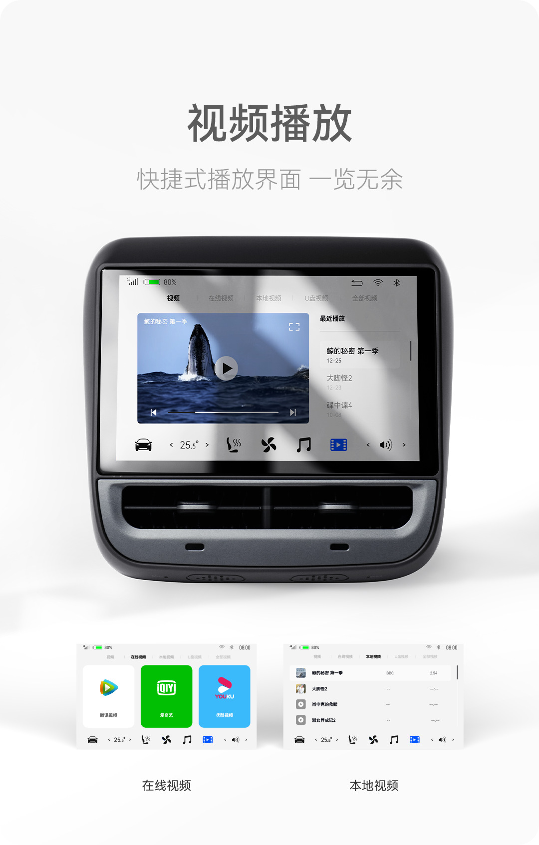 Suitable for Tesla MOLDE3/Y armrest box rear multimedia smart game entertainment touch 4K display