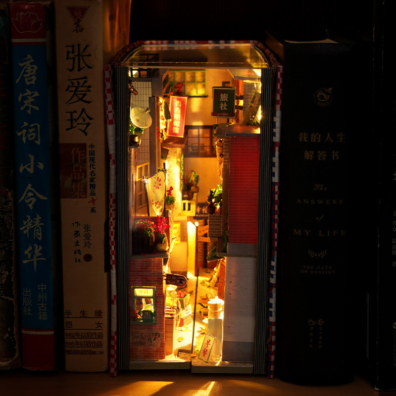 Rompecabezas 3D de Madera para Construir una Cabaña, Modelo de Librero, Juguete Antiestrés para Niños y Niñas, Regalo de San Valentín