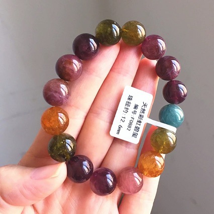 天然碧玺手链女一物一图 彩虹碧玺手串 巴西糖果多色手链