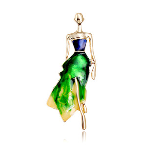 European and American New elegant painted girl cartoon brooch all-Match T-stage catwalk oil drop pin clothing accessories in stock