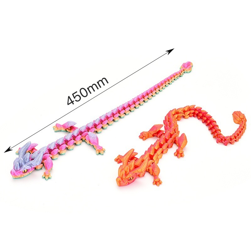3D プリントアングルドラゴン少年のおもちゃの装飾品手作りシミュレーション動物モデルステッカー目発光ドラゴン関節可動|undefined