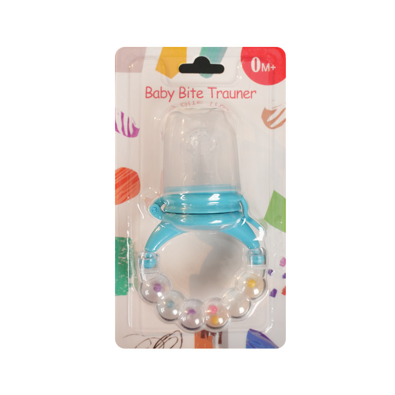 Inglés paquete de tarjetas bebé mordida música niños campana fruta y verdura música suplemento de alimentos para bebés fruta bolsa de malla al por mayor