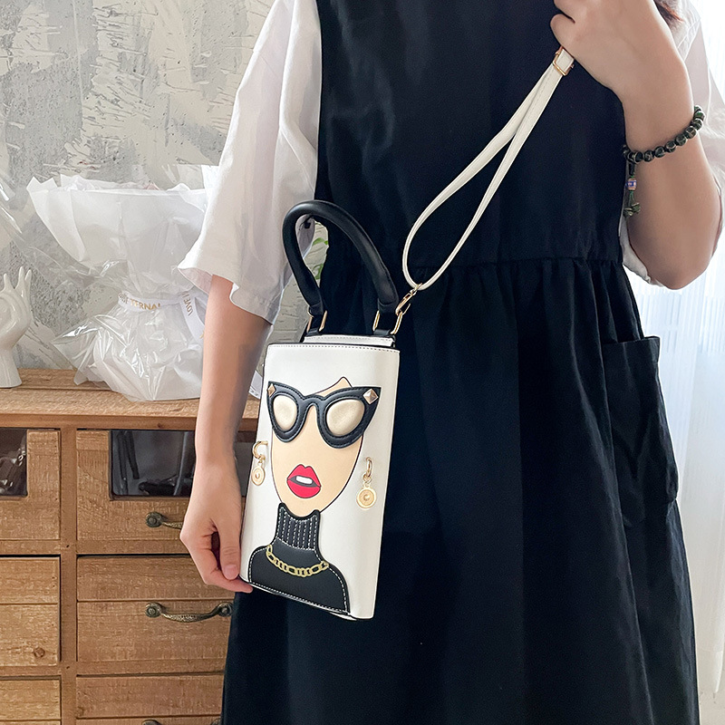 345g Weight Cotton Lining Material Sewing Thread Fashion Element Zipper Closure Type Single Shoulder Strap Strap Type Crossbody Bag Bags Type Casual, Shopping Occasion Pu Leather Material Human Pattern All Seasons Season Women's Gender Streetwear Style Square Shape Medium Size Women's Medium Pu Leather Human Streetwear Sewing Thread Square Zipper Crossbody Bag 107