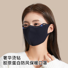 秋冬胶原蛋白保暖口罩女暖绒透气美拉德防晒防风寒防尘骑行面罩男