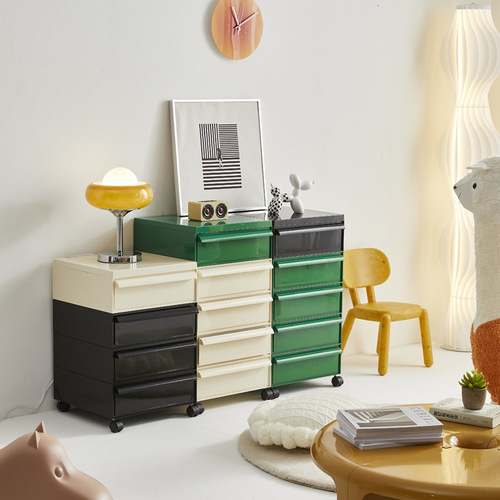 Nordic INS style storage cabinet, minimalist plastic nightstand for living room and bedroom, side cabinet, movable small end table, wholesale