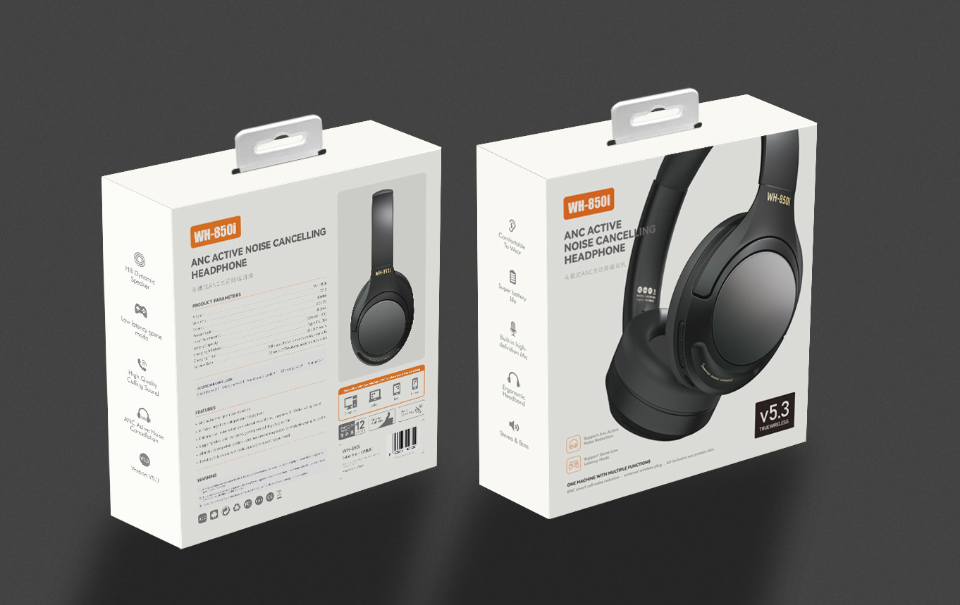 New special model Bluetooth ANC over-ear noise-cancelling headphones with ultra-long battery life wireless music gaming e-sports headphones