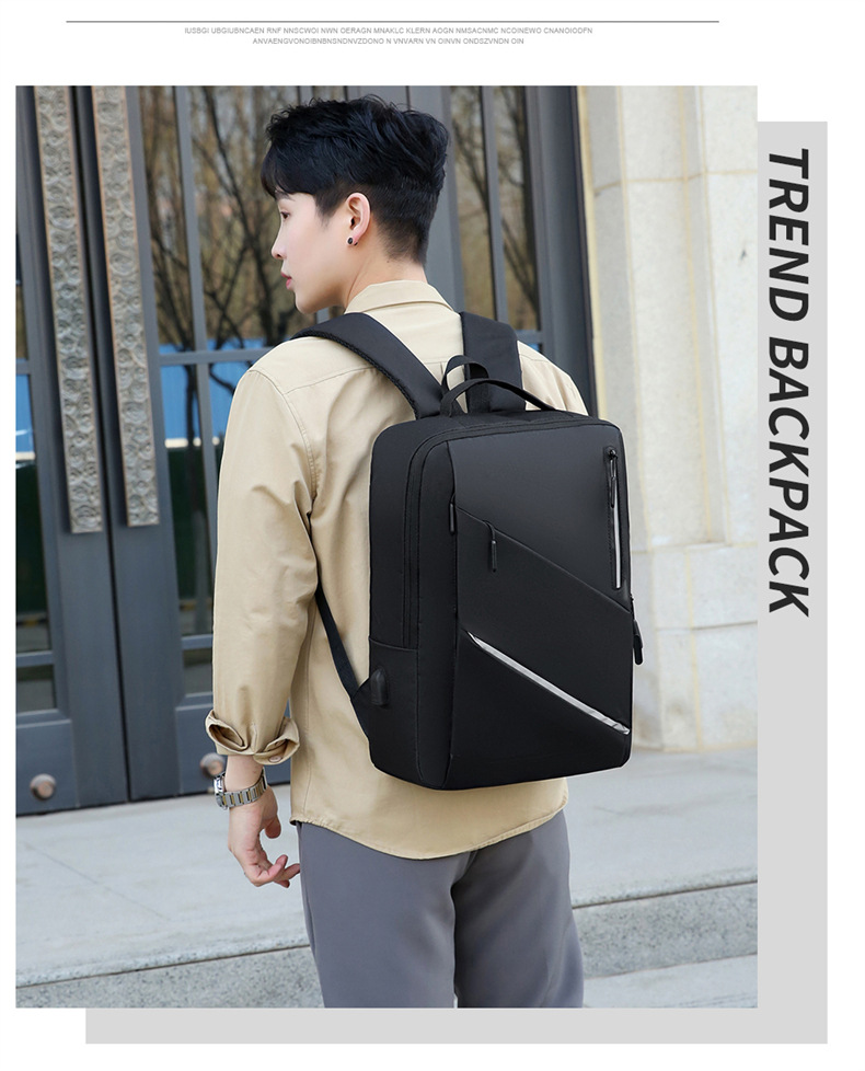Fashion Solid Color Square Zipper Functional Backpack display picture 4