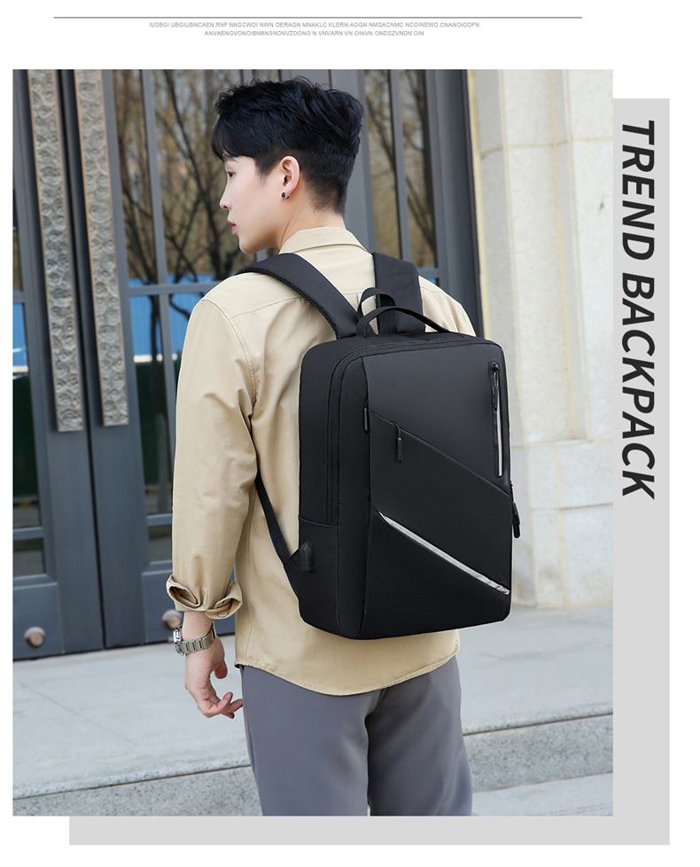 Mode Einfarbig Quadrat Reißverschluss Funktioneller Rucksack display picture 4