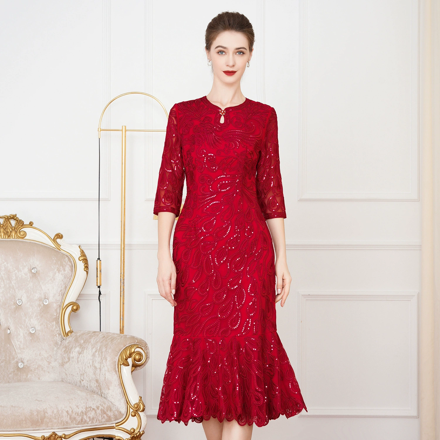 Шэньчжэнь высокого класса бренд среднего и пожилого возраста свадебное платье свадебное платье