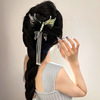 Hairgrip with tassels, fuchsia hair accessory