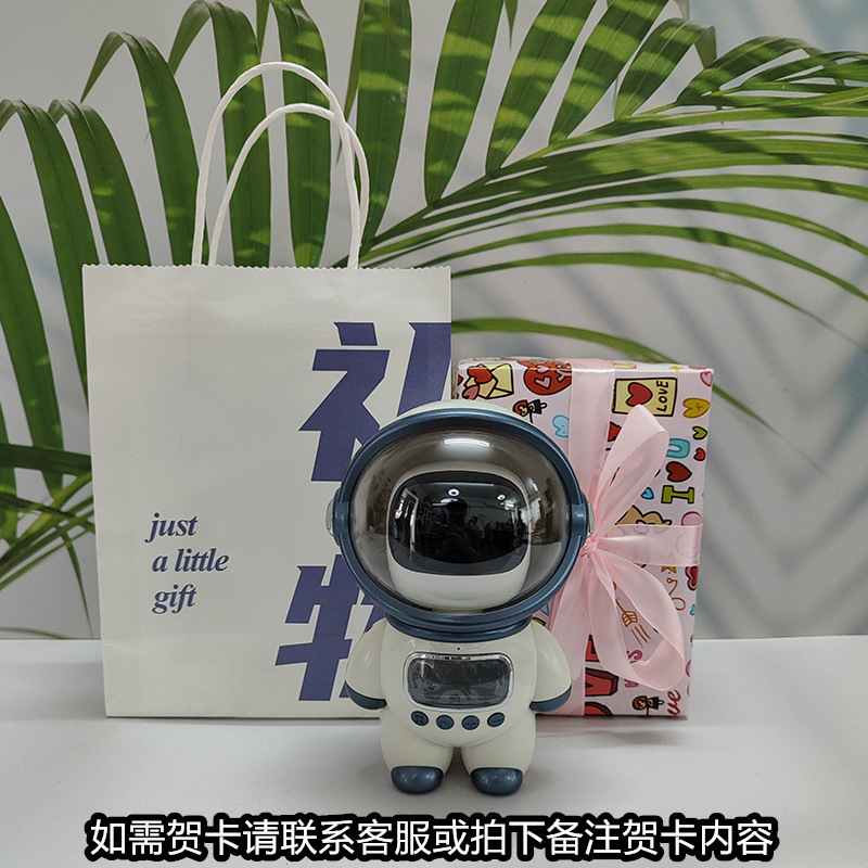 大型モデル宇宙飛行士スマート Bluetooth オーディオクリエイティブ目覚まし時計ラジオ TF カード FM 時計 AI 音声インターホン|undefined