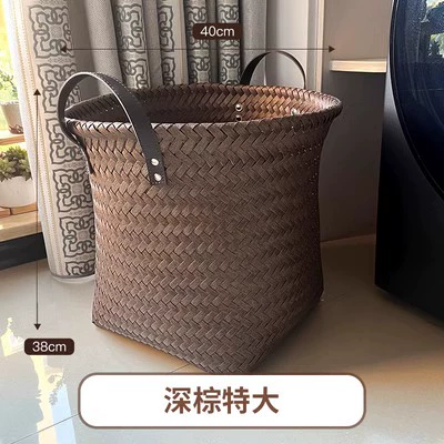 Корзина для хранения, кожеподобная корзина для белья, игрушка для еды, игрушка, коробка для хранения, американский стиль