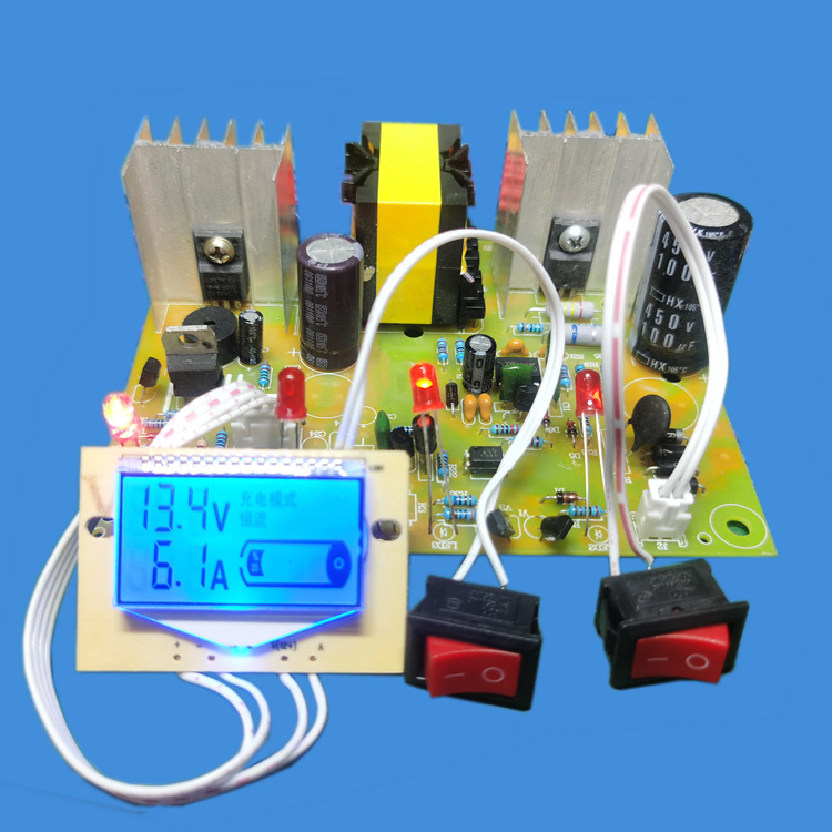 汽车电瓶充电器4灯主板12v24v自动识别反接短路报警通用型代换