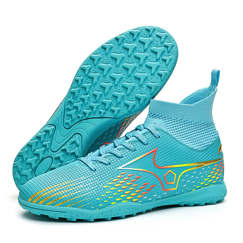 Nuevos zapatos de fútbol transfronterizos para hombres y mujeres de alto nivel estudiantes adultos competición del campus zapatos de entrenamiento de clavos rotos un alquiler