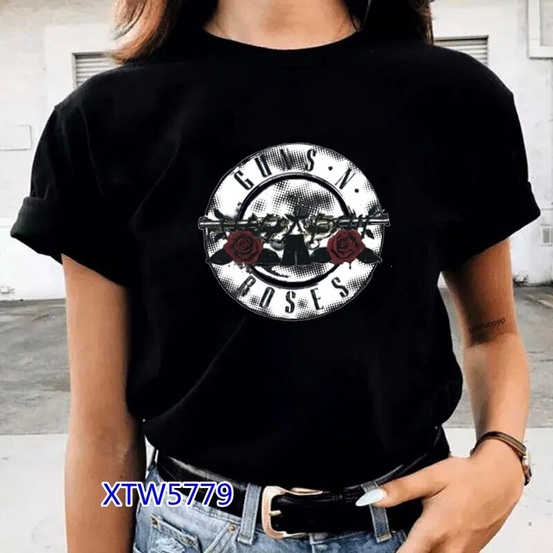 Guns N' Roses Rock Band T-Shirt Women's Printed Street T-Shirt Women's Punk Summer Top Women's Clothing Guns N' Roses Rock Band T-Shirt Women's Printed Street T-Shirt Women's Punk Summer Top Women's Clothing