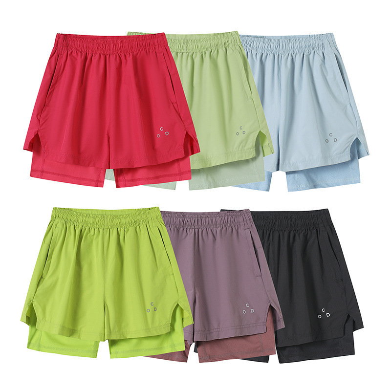 Myst&Za Women's 2026 Summer New Fashion Running Breathable Quick-Dry Pants Fake Two-Piece Fitness Yoga Shorts