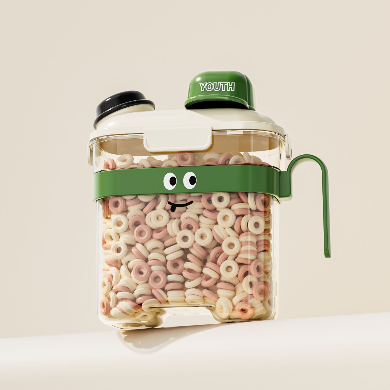 Cartoon grain jar large green 3600ml