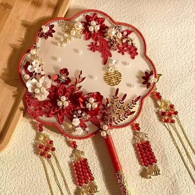 古風団子新婦結婚秀禾中国式結婚式中国秀禾服喜扇子|undefined