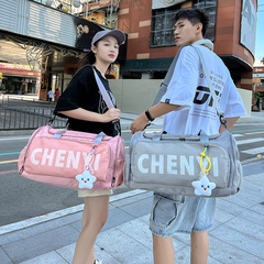 潮流時尚手提健身包個性字母印花運動訓練包大容量單肩斜挎旅行包