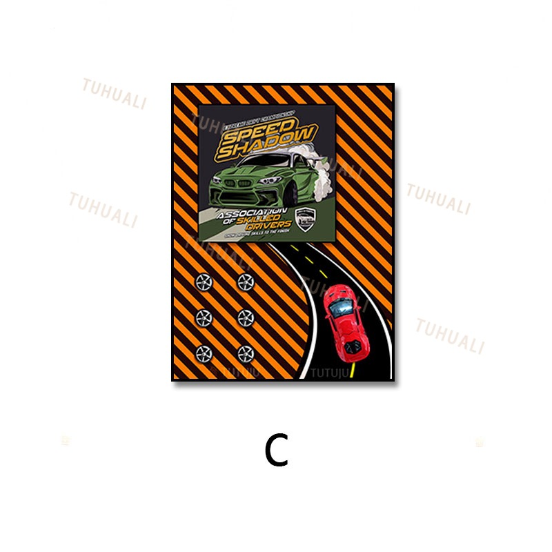 Modelo de coche pintura decorativa sala de estar Fondo pared pintura decorativa pintura tridimensional hecha a mano dormitorio moda tienda de juegos atmósfera de dibujos animados