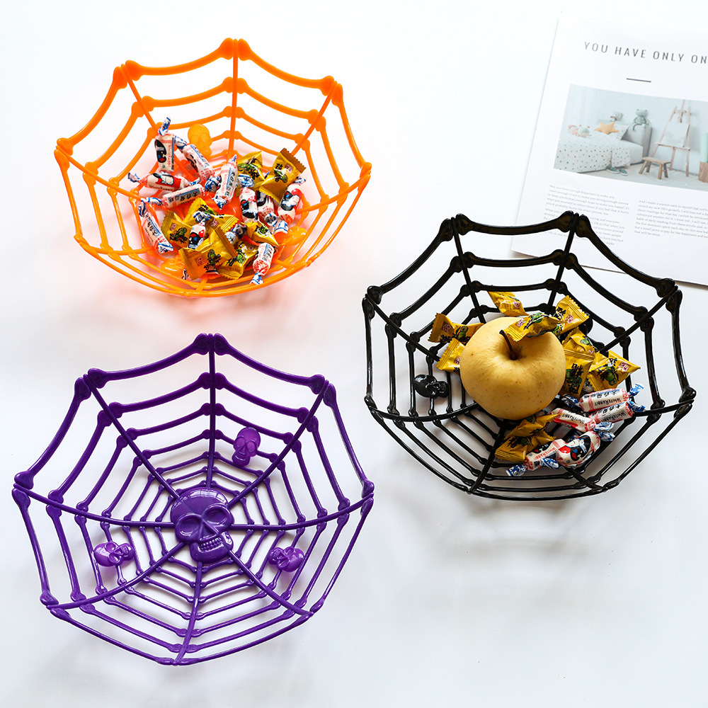Una gran araña bandeja de fruta lámpara de calabaza barril de calabaza bandeja de fruta de araña decoración de bar decoración de Halloween