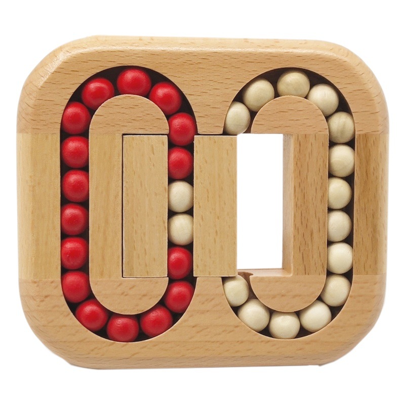 Bola plana de los niños haya Luban bloqueo adulto rompecabezas cerebro quema madera cuentas correderas descompresión inteligencia entrada grande juguete