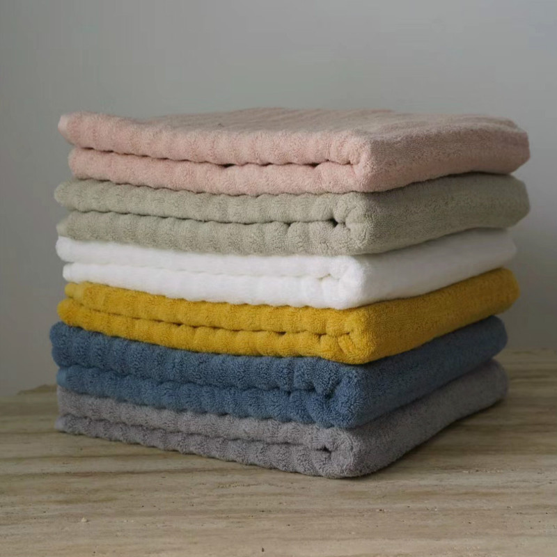 Cotton Soft Cute Soft Thickened Face Towel Wavy Pattern Pure Cotton Men's and Women's Adult Combed Cotton Large Size Towel Bath Towel