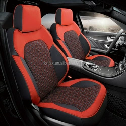 Surround Seat Covers, Custom-Made – Modelə uyğun (Original) oturacaq örtükləri - original-car-texture-customized-black-and-red-wear-resistant-leather-503020