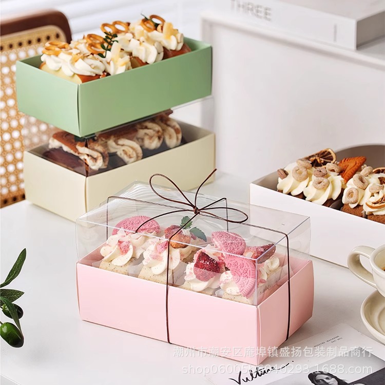 蛋糕卷包装盒切块虎皮瑞士梦龙毛巾棉被卷马卡龙甜品烘焙打包盒子