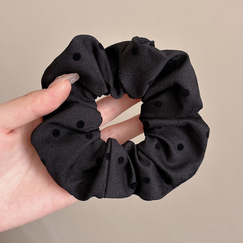 Perlas de terciopelo de alta sensación, anillo de cabello de intestino grande, temperamento femenino elegante, cuerda de cabello de cola de caballo baja, cuerda de cabello de alta elasticidad no dañada