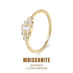 Handmade ring s925 sterling silver set moissanite ring golden dawn series foreign trade European ring