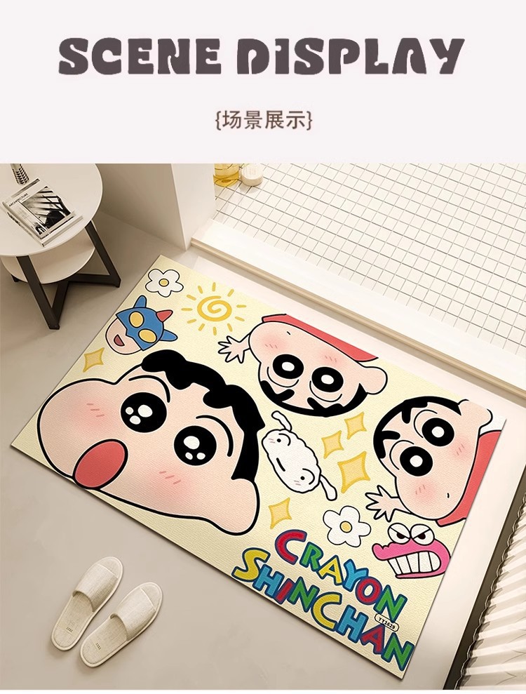 Cartoon Cute Crayon Shin-Chan New Diatom Mud Floor Mat Bathroom Toilet Door Absorbent Non-Slip Quick-Drying Foot Mat