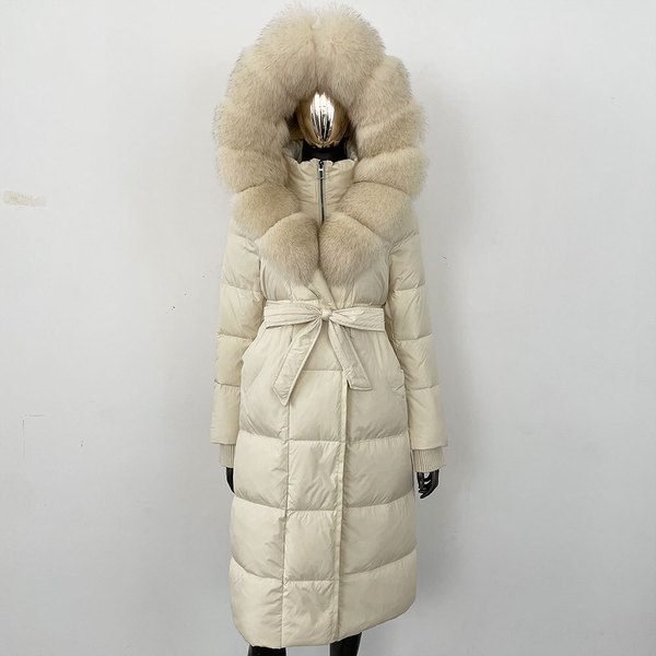 Winter fashionable long down jacket