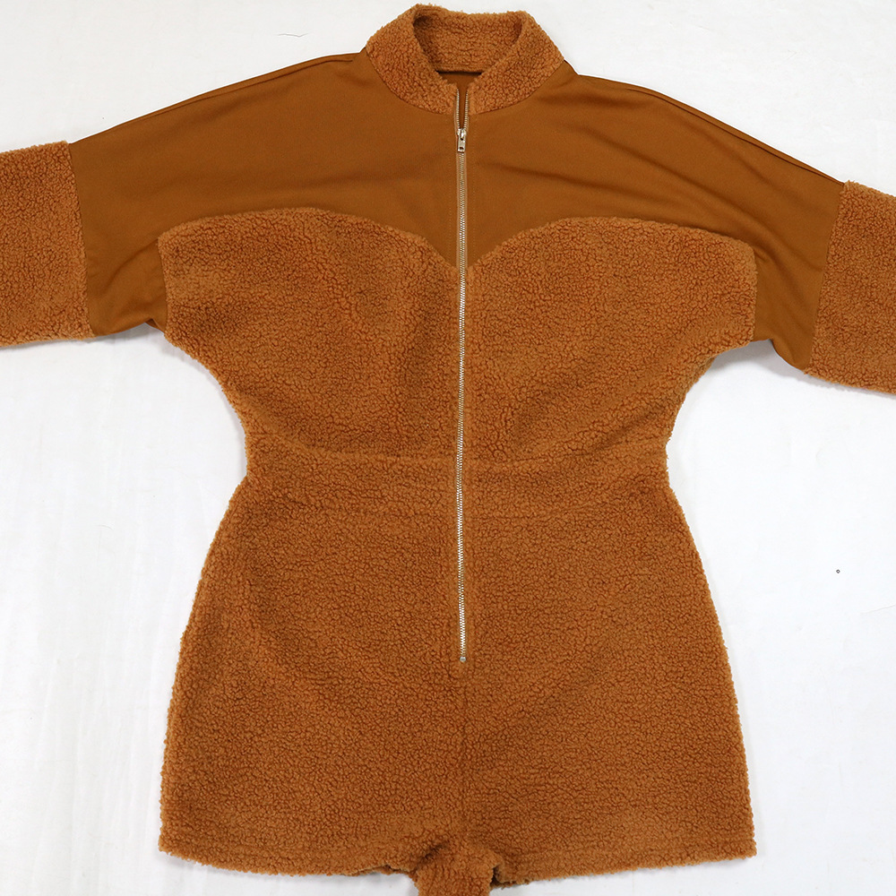  Sleek Zip-Front Jumpsuit - Stylish Long Sleeve Romper For Women_voghion.com