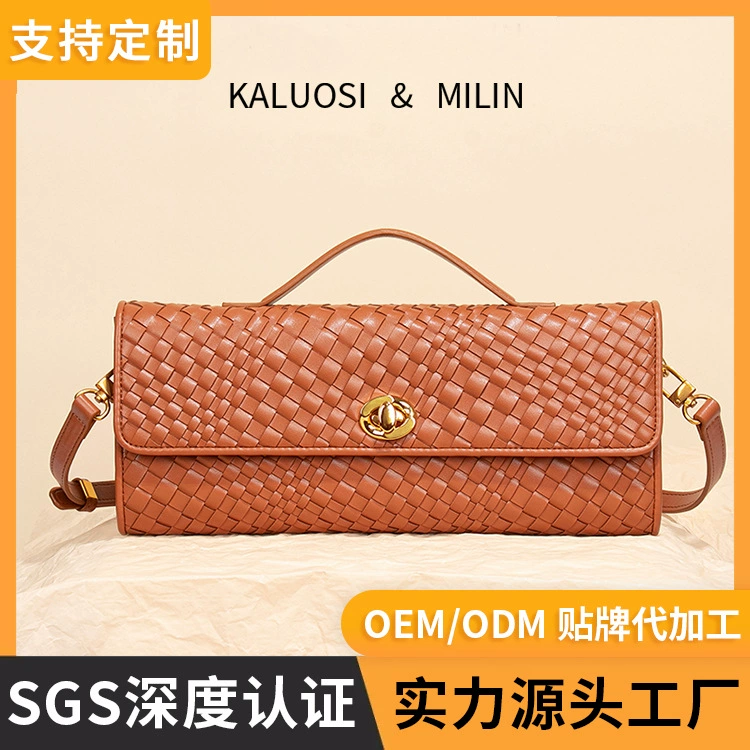 Внешняя торговля OEM-обработка женская сумка ручной работы из мягкой кожи с золотой пряжкой ручная вечерняя сумка через плечо сумка-аккордеон горизонтальный кошелек