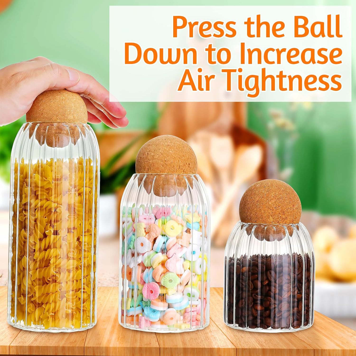 alta borosilicona vidrio sellado lata esférica tapa de sellado cocina doméstica lata de almacenamiento snack lata fábrica al por mayor