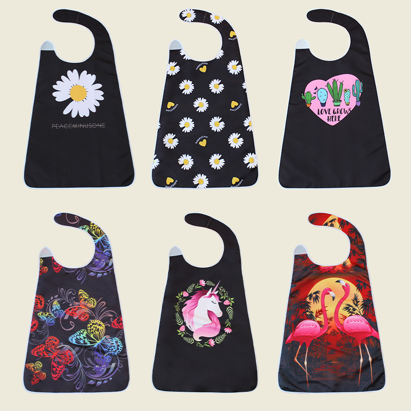 Suministro transfronterizo babero adulto a prueba de aceite a prueba de salpicaduras babero adulto de moda lindo babero olla caliente restaurante invitado delantal impermeable