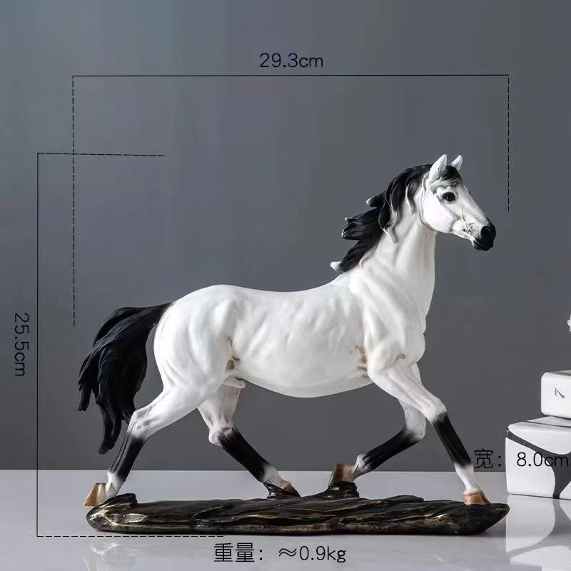 Dragon Horse Spirit High-End Ornament for Entryway, Study, Living Room, Office - New Style Horse Ornament for Feng Shui Wealth-Attracting Craft