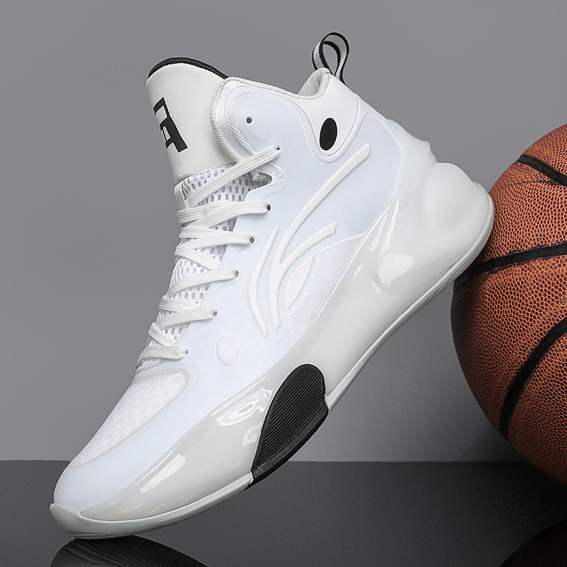 White Basketball Shoes for Men, Middle and Large Children, Practical High-Top Boots, Women's Youth Student Sports Shoes, Friction Sound White Basketball Shoes for Men, Middle and Large Children, Practical High-Top Boots, Women's Youth Student Sports Shoes, Friction Sound