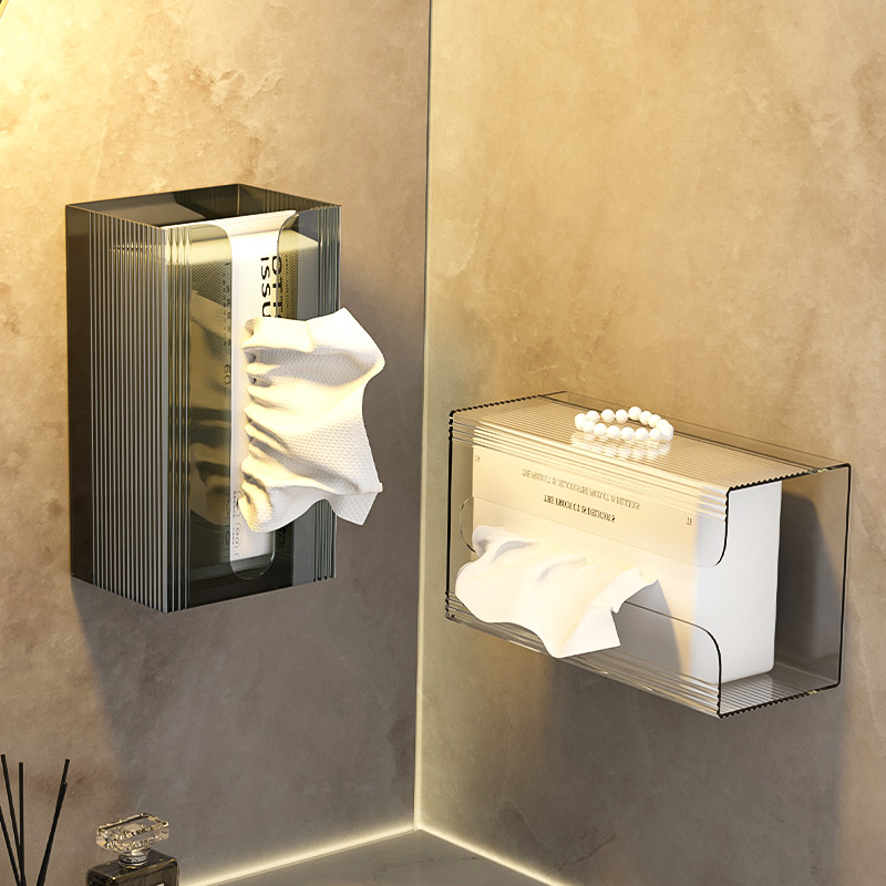 2 tissue boxes wall-mounted facial tissue facial tissue storage toilet bathroom kitchen upside-down paper box for home use