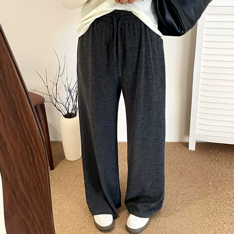 大码女装百搭休闲裤高腰运动阔腿裤2025秋款胖mm宽松直筒裤NK1099