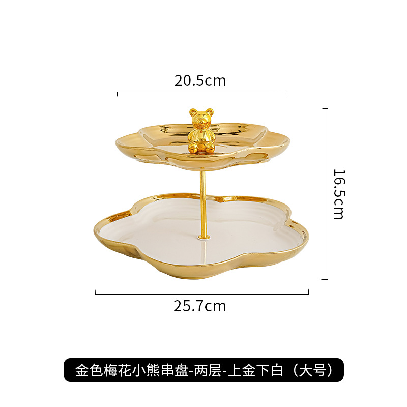Nórdico plato de fruta de cerámica hogar sala de estar mesa de café postre pastel plato mesa de postre multi-capa pastelería bandeja de dulces estante