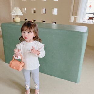 Spring 2022 0-3 years old girl baby girl South Korea Western Princess Rabbit T-shirt bottoming shirt outer wear