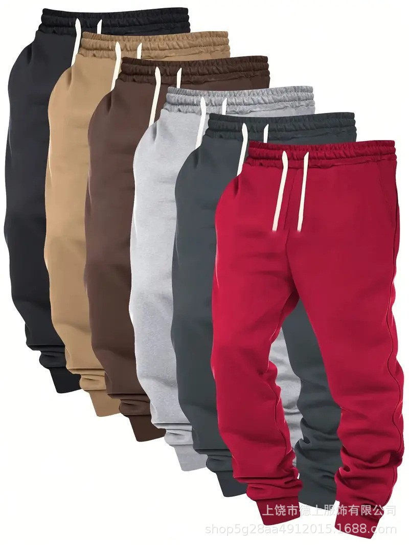 Pantalones Deportivos 2D de Color Liso para Hombre de Poliéster, Ligeramente Elásticos, para Deportes Urbanos