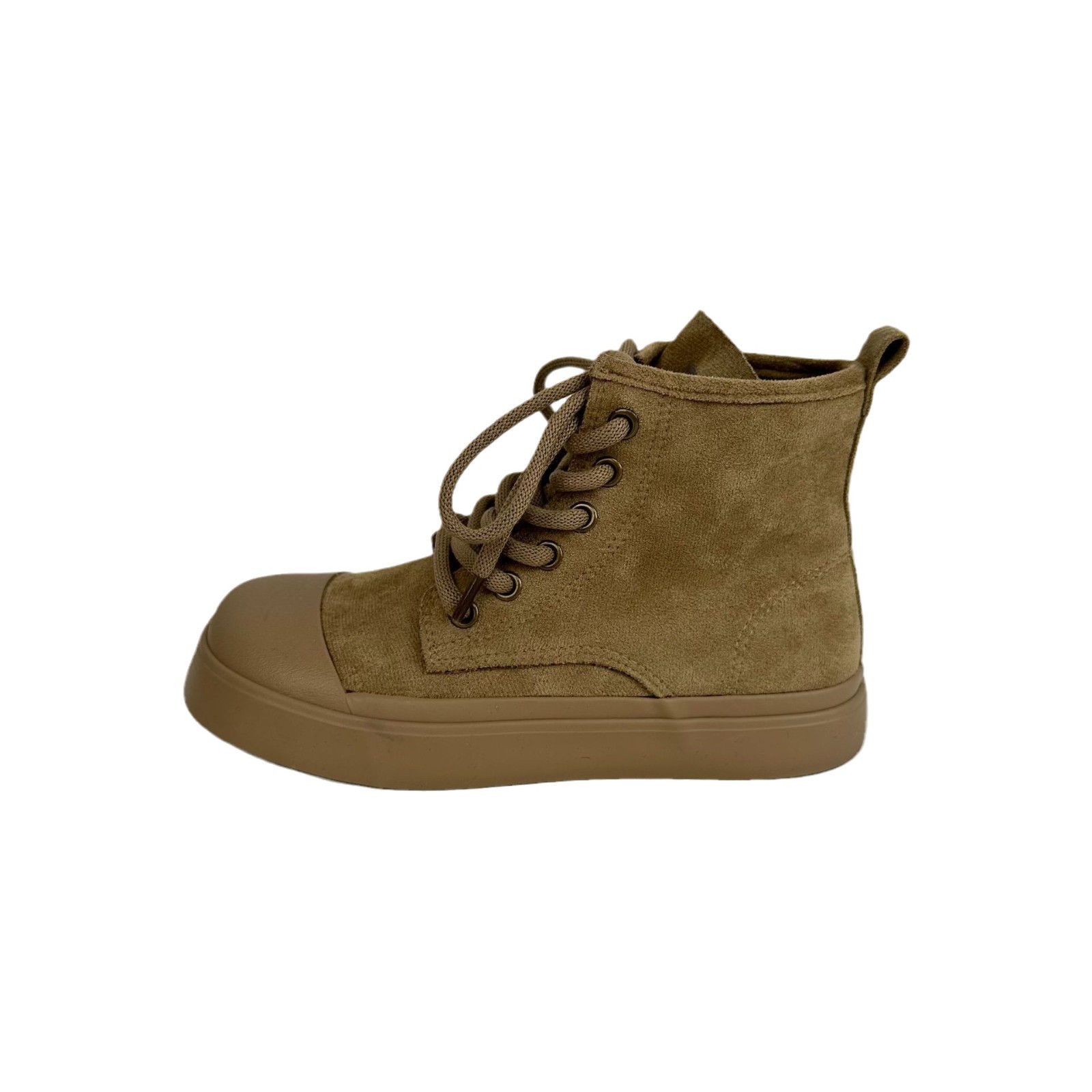 Zapatillas de plataforma de caña alta de onda lejana, todo fósforo 2024 otoño e invierno nuevas botas cortas, zapatos de lona casuales coreanos para mujer