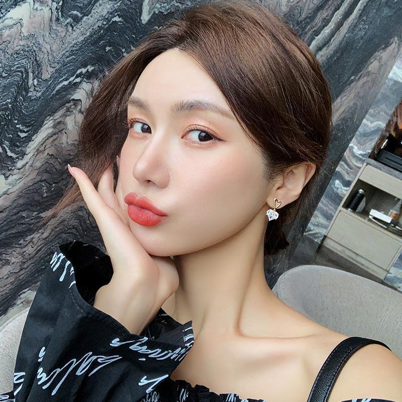 Fashion, Simple Style Style Lady Fashion Simple Style Heart Rhinestone Artificial Gemstones Earrings